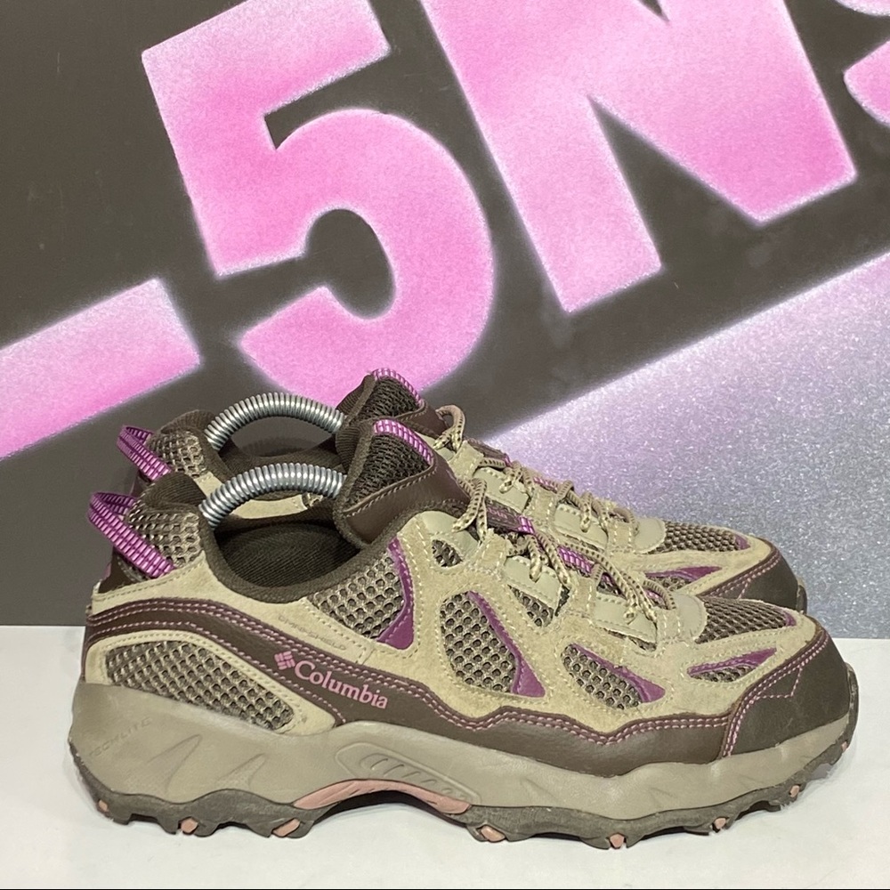 Columbia Women's Hiking Shoes - Tan and Purple